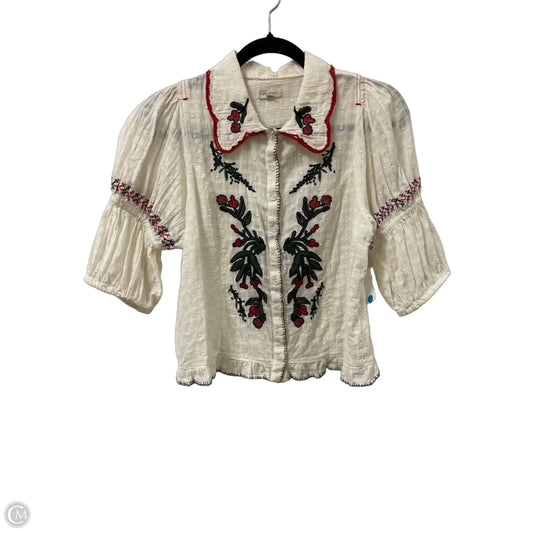 Blouse Short Sleeve By Pilcro In Cream, Size: S