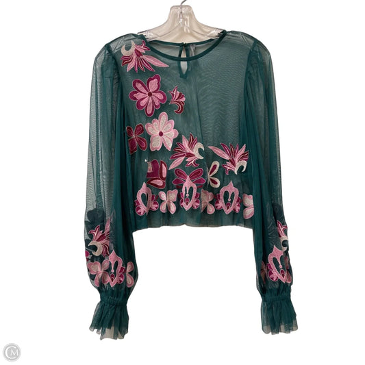 Top Long Sleeve By Anthropologie In Green, Size: Xs