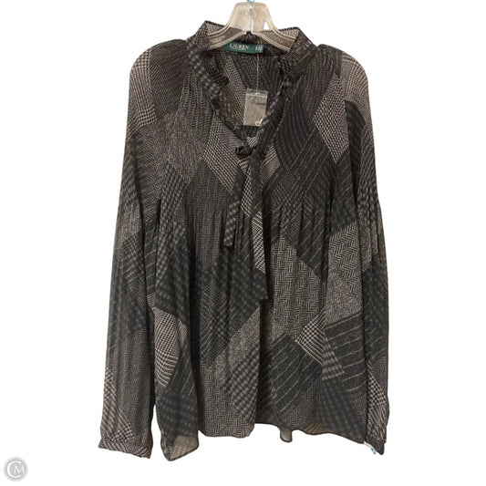 Top Long Sleeve By Lauren By Ralph Lauren In Black, Size: Xl
