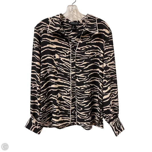 Blouse Long Sleeve By Rachel Zoe In Brown, Size: L