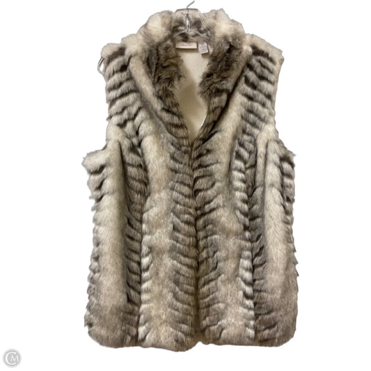Vest Faux Fur & Sherpa By Chicos In Cream, Size: L