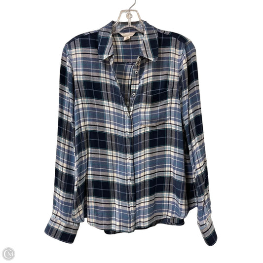 Blouse Long Sleeve By Caslon In Blue, Size: S