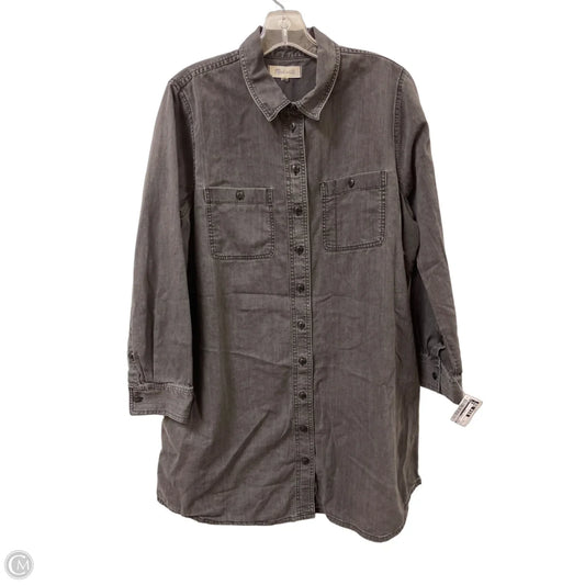 Dress Casual Midi By Madewell In Grey, Size: Xl