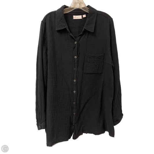 Blouse Long Sleeve By Belle By Kim Gravel In Black, Size: L
