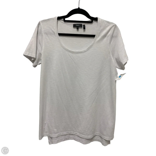 Top Short Sleeve By Theory In White, Size: L