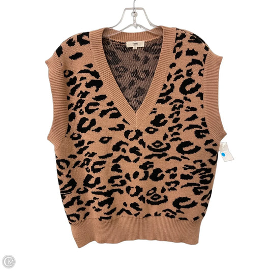 Vest Sweater By Entro In Animal Print, Size: M