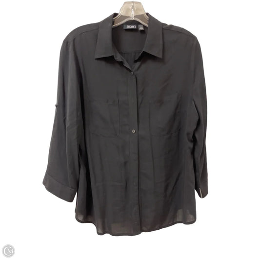 Blouse Long Sleeve By Ana In Black, Size: Lp