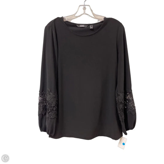 Top Long Sleeve By Dennis Basso Qvc In Black, Size: M