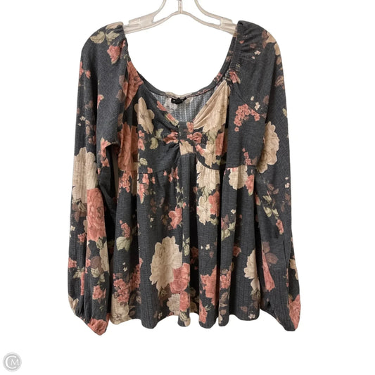 Top Long Sleeve By Torrid In Floral Print, Size: L