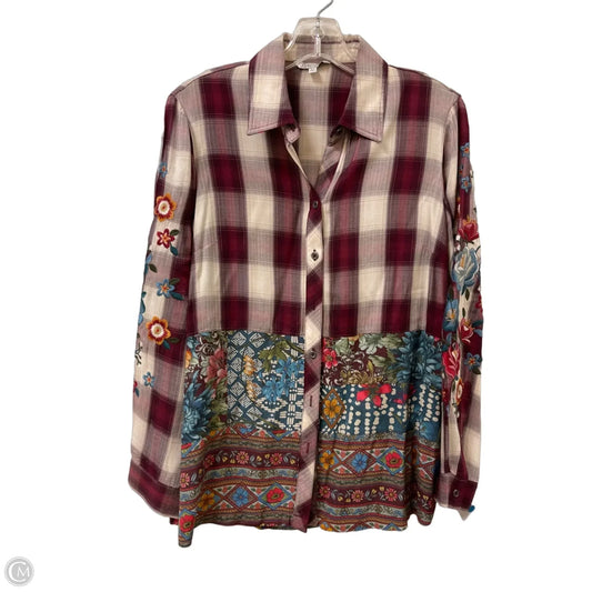 Blouse Long Sleeve By John Mark In Red, Size: Xs