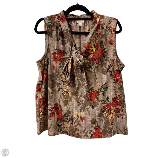 Top Sleeveless By Talbots In Tan, Size: L