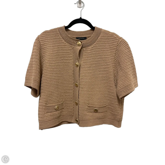 Sweater Cardigan By Ann Taylor In Tan, Size: L