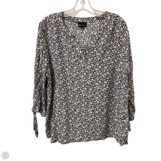 Top Long Sleeve By Jones New York In Floral Print, Size: 1x
