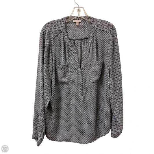 Top Long Sleeve By Roz And Ali In Navy, Size: 1x