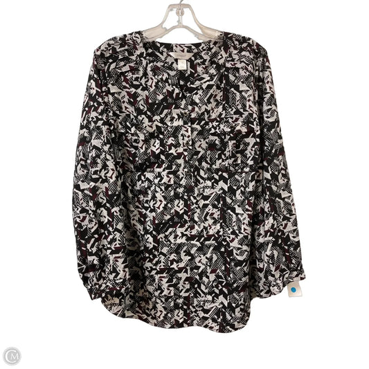 Top Long Sleeve By Cj Banks In Black & Grey, Size: 1x