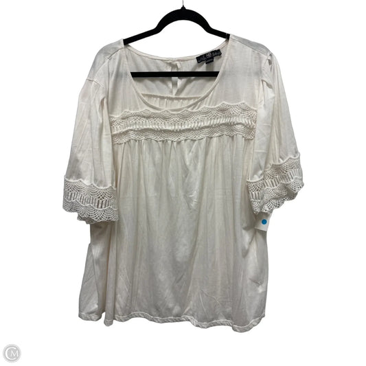 Top Short Sleeve By Clothes Mentor In Cream, Size: 3x