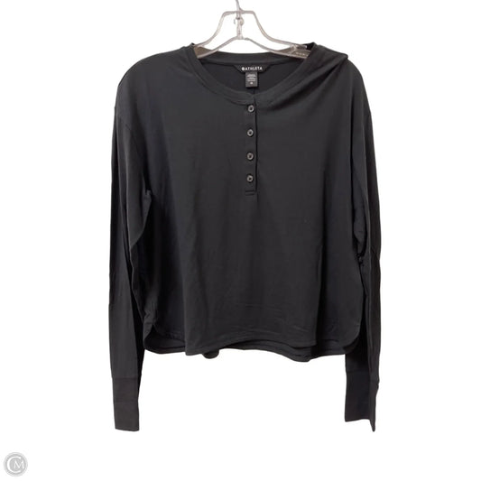 Athletic Top Long Sleeve Crewneck By Athleta In Black, Size: M