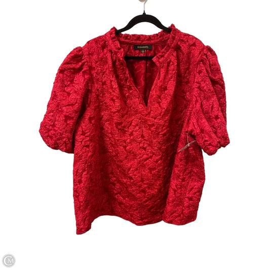 Top Short Sleeve By Sugar Lips In Red, Size: 3x