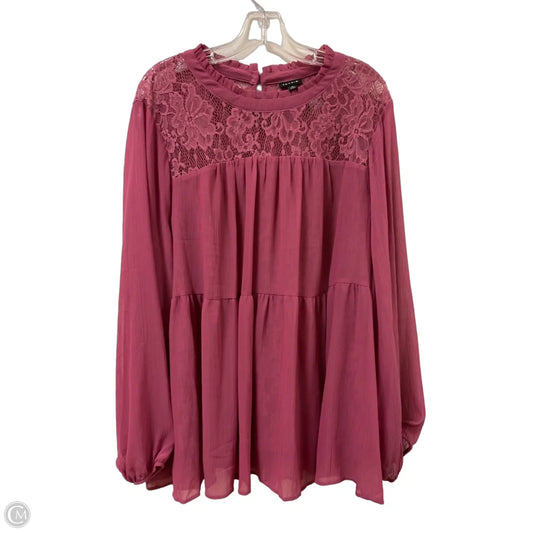 Top Long Sleeve By Torrid In Pink, Size: 4x