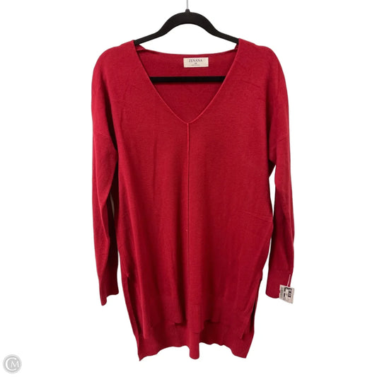 Sweater By Zenana In Red, Size: Xs