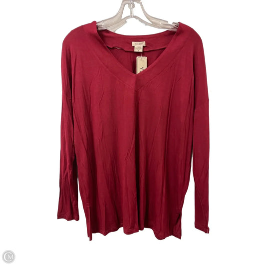 Top Long Sleeve By Yelete In Red, Size: S