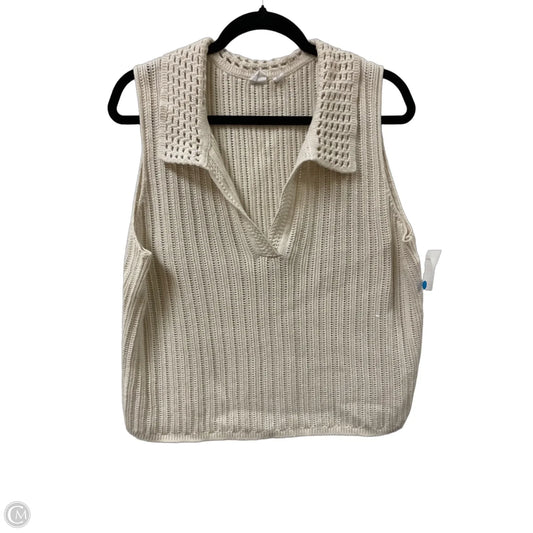 Sweater Short Sleeve By Gap In Cream, Size: L