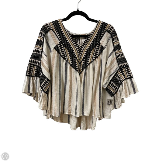 Top Short Sleeve By Thml In Black & Cream, Size: L