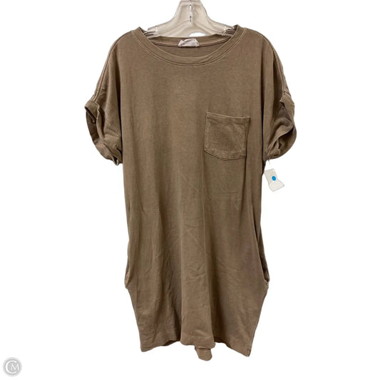 Dress Casual Midi By Double Zero In Taupe, Size: M