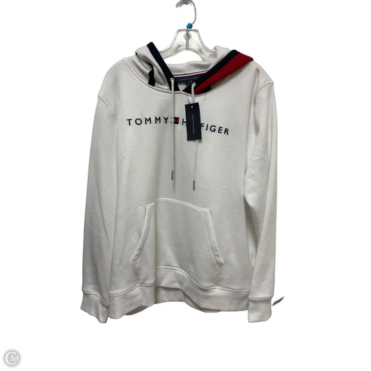 Sweatshirt Hoodie By Tommy Hilfiger In White, Size: Xl