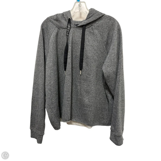 Sweatshirt Hoodie By Calvin Klein In Grey, Size: 1x
