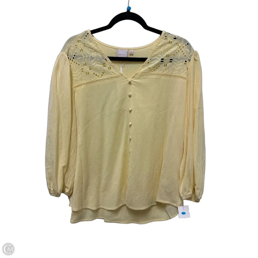 Top Long Sleeve By Zac And Rachel In Yellow, Size: Xl