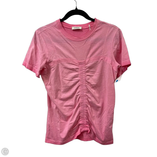 Top Short Sleeve Designer By Sandro In Pink, Size: S