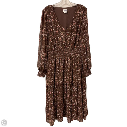 Dress Casual Maxi By Arula In Brown, Size: 1x