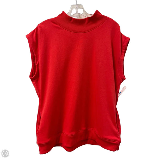 Tunic Short Sleeve By Clothes Mentor In Red, Size: L