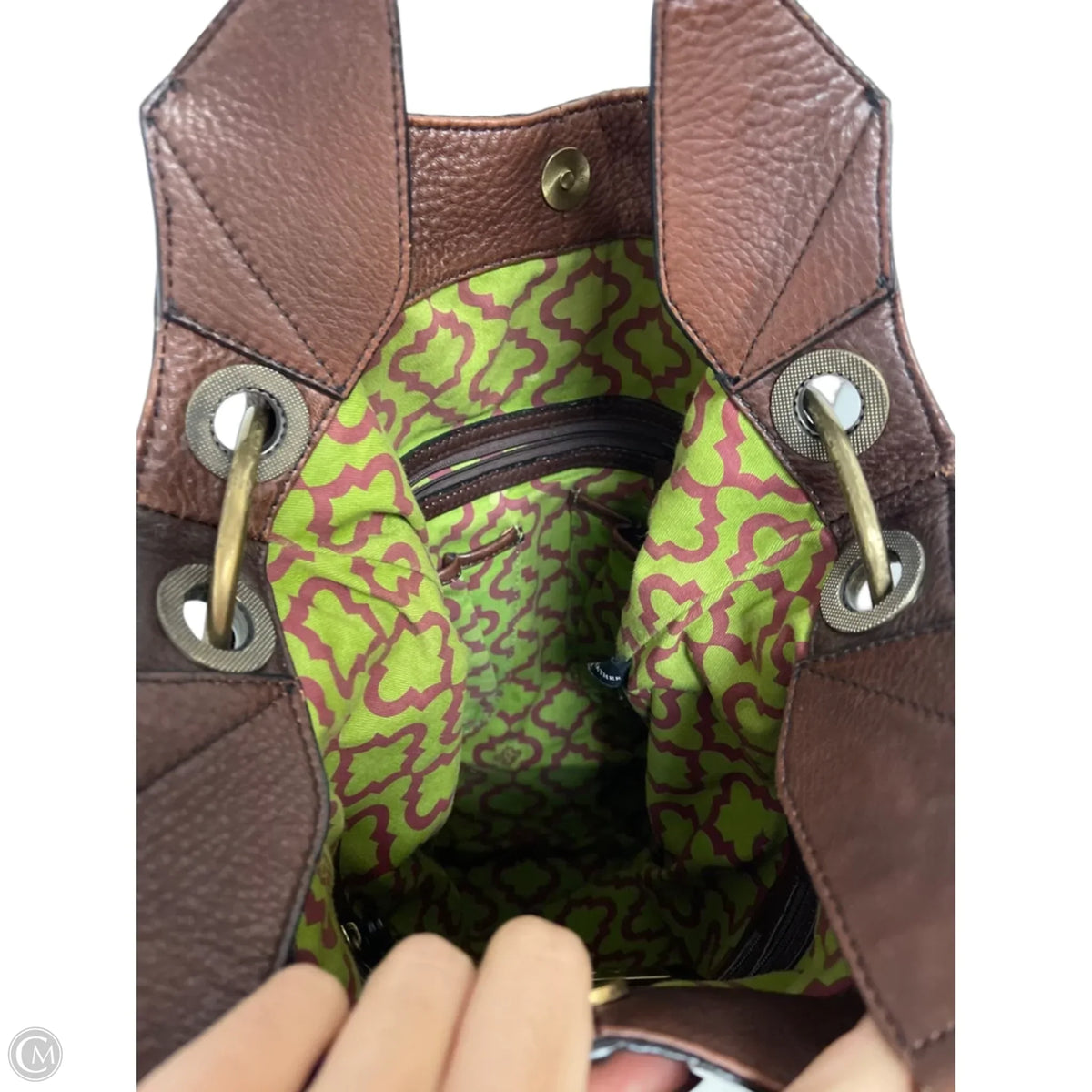 Handbag Leather By Oryany, Size: Large