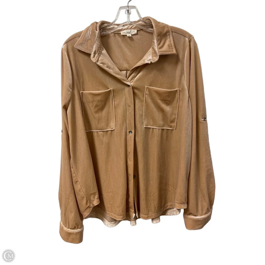 Blouse Long Sleeve By Easel In Cream, Size: L