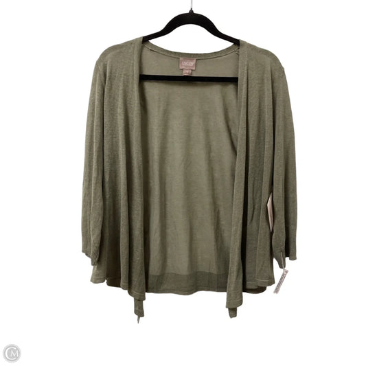 Sweater Cardigan By Chicos In Green, Size: M