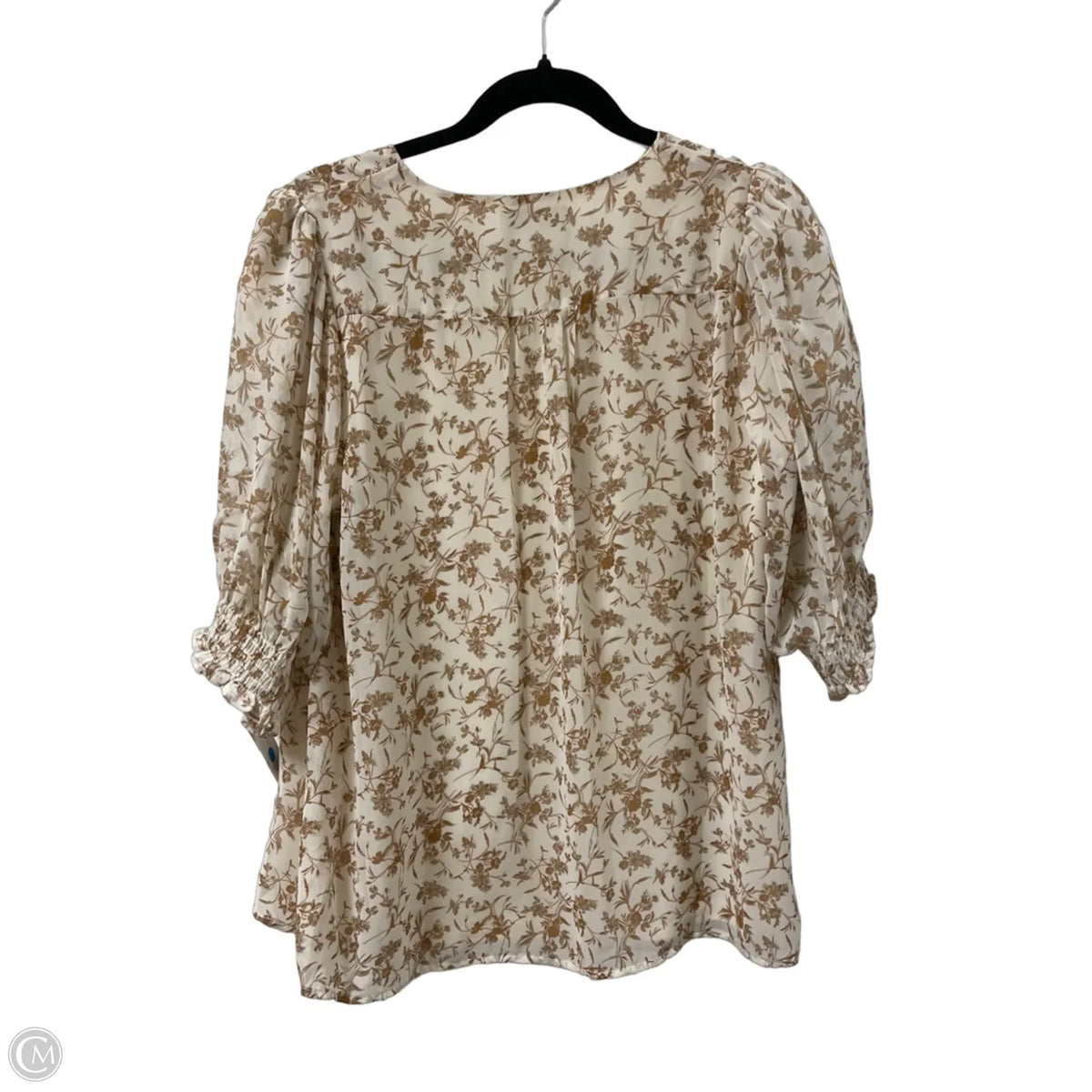 Top Short Sleeve By Polygram In Cream, Size: L