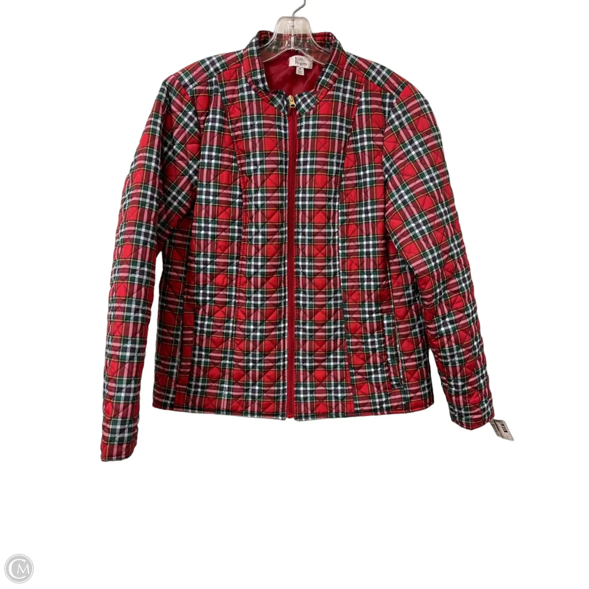Jacket Puffer & Quilted By Kim Rogers In Red, Size: M
