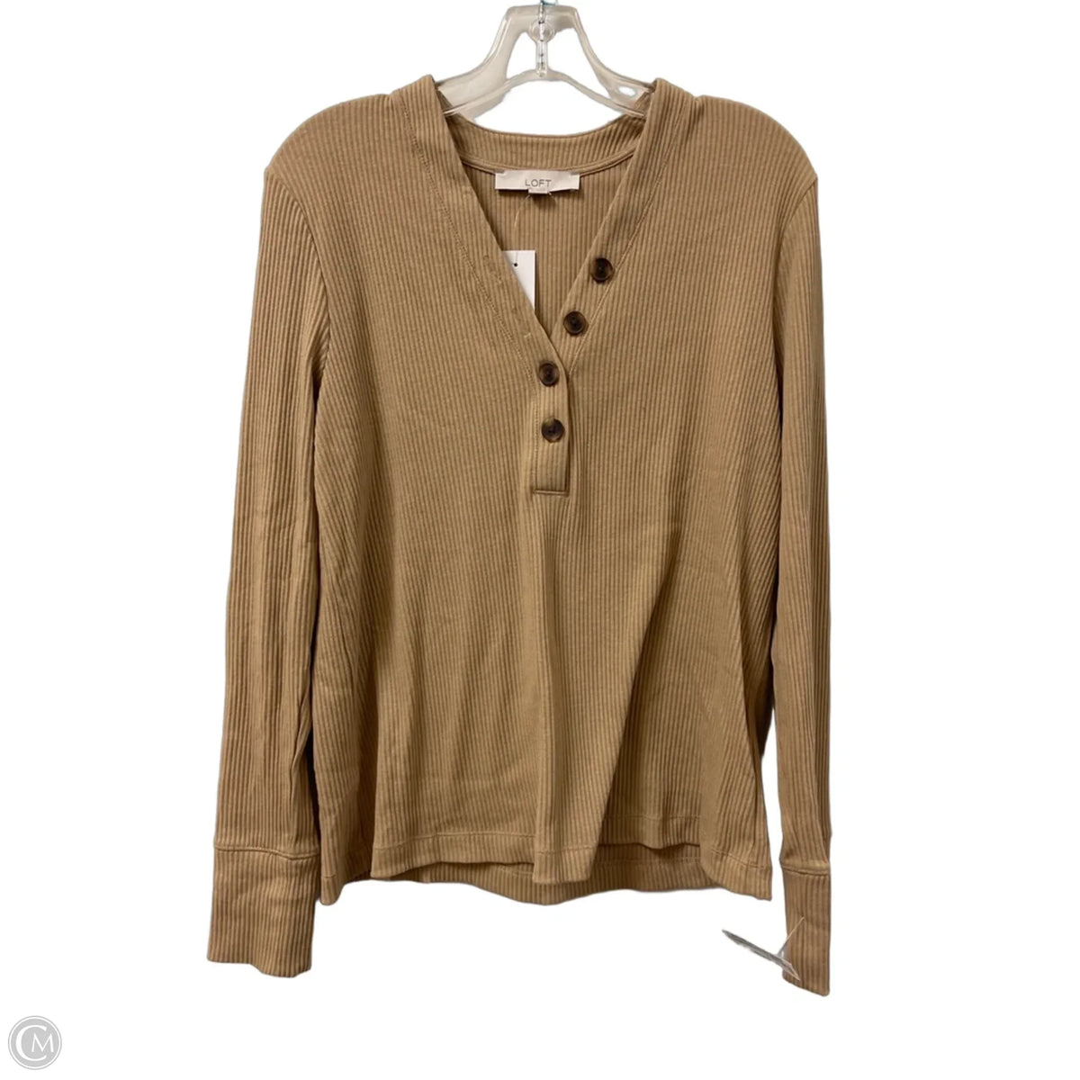 Top Long Sleeve By Loft In Cream, Size: L