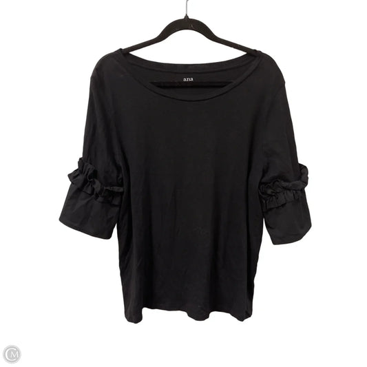 Top Short Sleeve By Ana In Black, Size: L