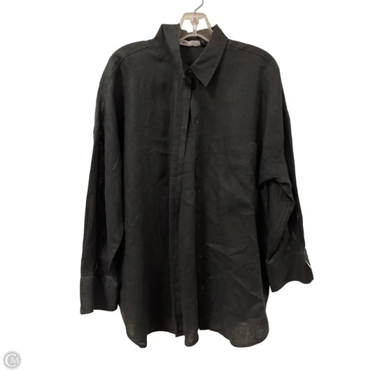 Tunic Long Sleeve By Zara In Black, Size: M