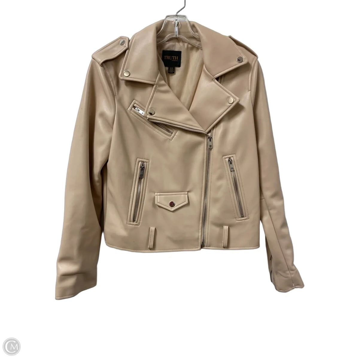 Jacket Moto By Truth In Cream, Size: M
