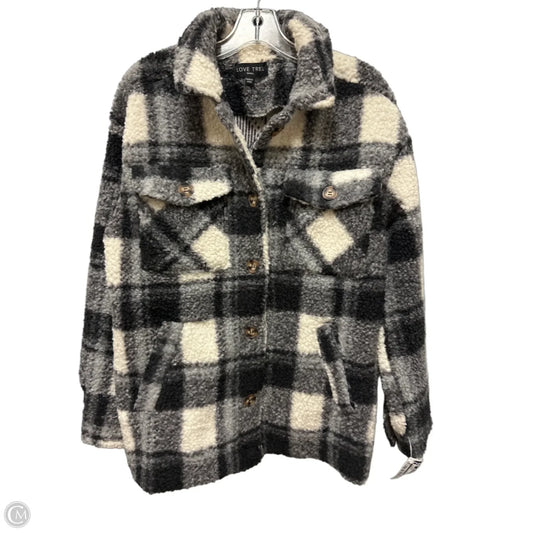 Jacket Faux Fur & Sherpa By Love Tree In Grey, Size: S