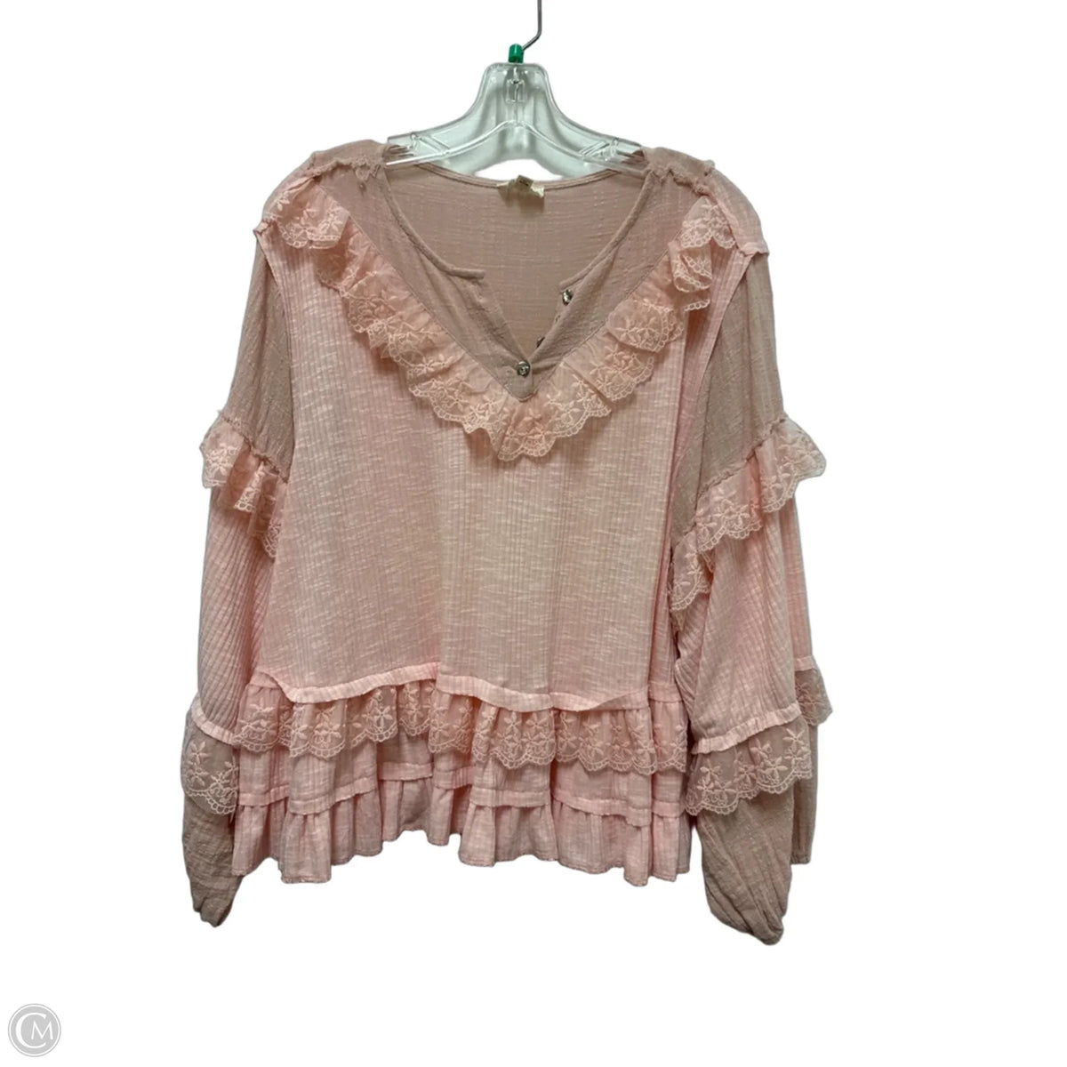 Top Long Sleeve By Pol In Pink, Size: S