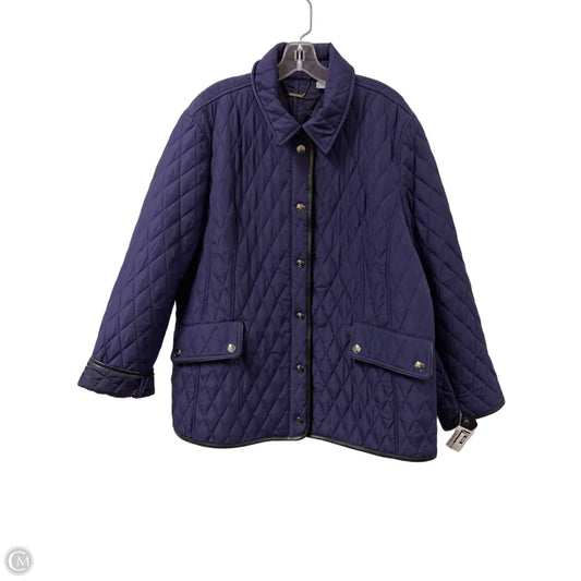 Coat Puffer & Quilted By Chicos In Purple, Size: 2x