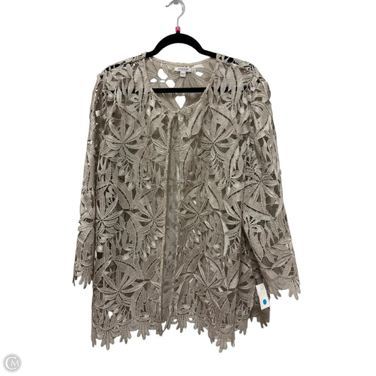 Sweater Cardigan By Chicos In Gold, Size: 2x