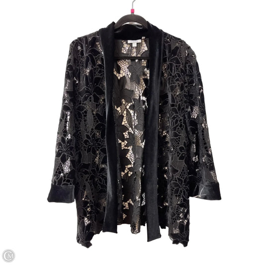 Sweater Cardigan By Chicos In Black, Size: 2x