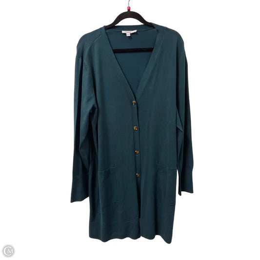 Sweater Cardigan By Chicos In Teal, Size: 2x