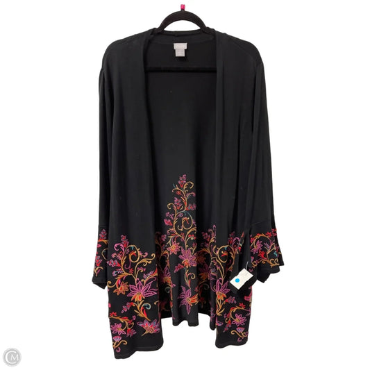 Sweater Cardigan By Chicos In Black, Size: 2x